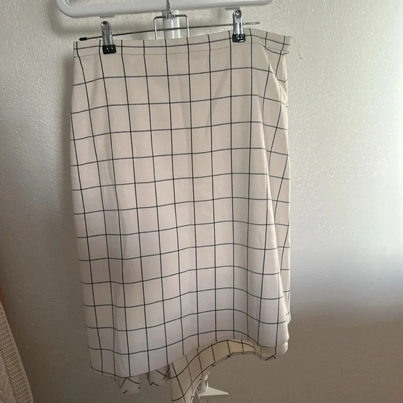 Joie "Othelia Asymmetrical Grid Print Midi Skirt (NWT) - Picture 6 of 6